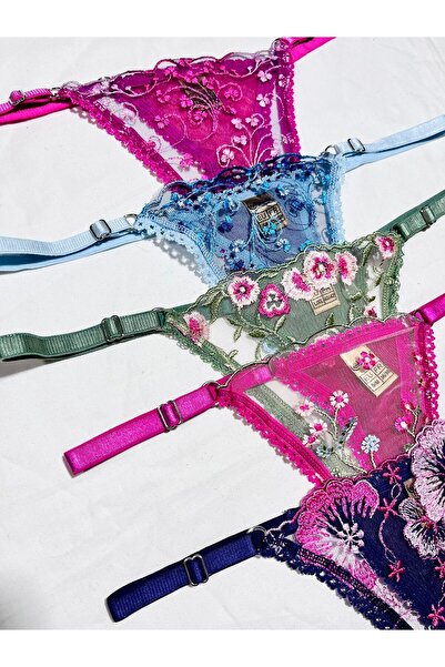 mendoza store П'ятикутний розкішний модель квітковий різнокольоровий комплект трусиків-танга 5 шт.