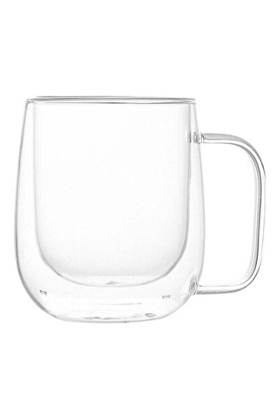 GENERIC4 Shor Double-Layer Square-Handled Transparent Glass Cup