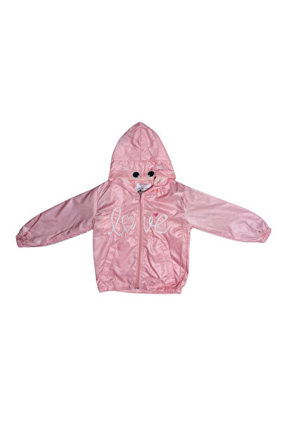 MİSS CRISPY Love Embroidered Girls Raincoat