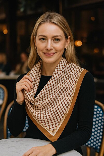 MARBERRY FLR22 Eșarfă de damă cu model 90x90 cm