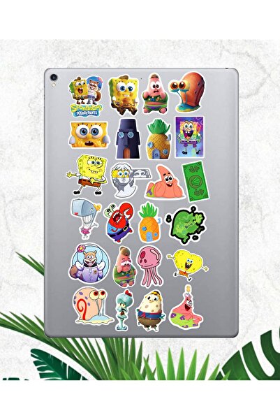 hediyenebak مجموعة ملصقات ذات طابع رأس الإسفنج الأصفر |   ملصق للكمبيوتر المحمول والكمبيوتر الشخصي والتابلت والهاتف والدفتر ومجلة البوليت جورنال