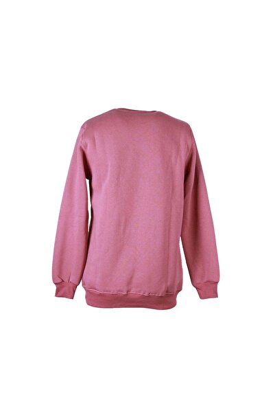 trender 26Kl71G08007 0 Collar 3 Thread Coral Men's Sweatshirt Fresh Print