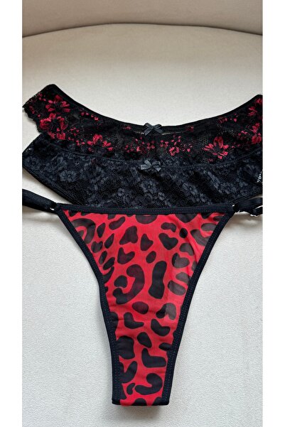 YOYYO Women's Underwear 3-Piece Set Thong Panties Lace,Cotton,Tulle Women's Laundry