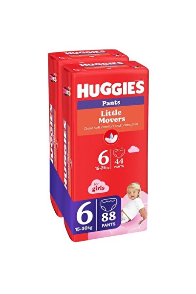 Huggies Little Movers Pull-Up Diapers Size 6 (Girl), 15-25 kg, 88 pcs