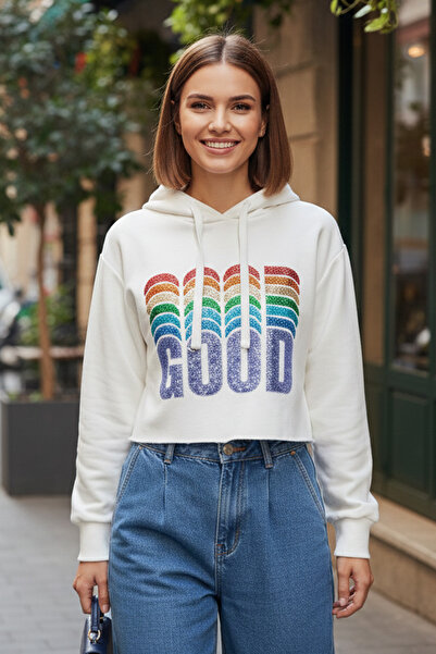 Modamorfo Women's Embroidered Detailed Sweatshirt - 31528Swt