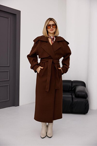 EsSo butik Women's Premium Ternç Cashmere Coat