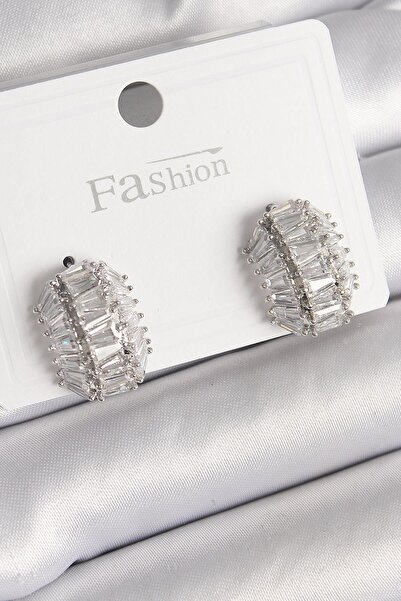 cleovibe أقراط فضية مرصعة بالزركون - 787