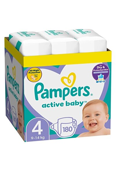 Pampers Active Baby Diapers XXL Box No. 4, Unisex, 9-14 kg, 180 pcs