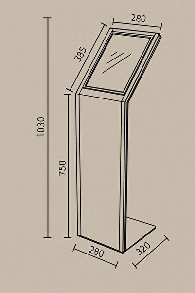 Grand City Media A3 advertising stand for displaying specifications