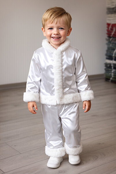 Inovius Costum Alb Fulgulet - GBY7703-Marime 128 (7-8 Ani)