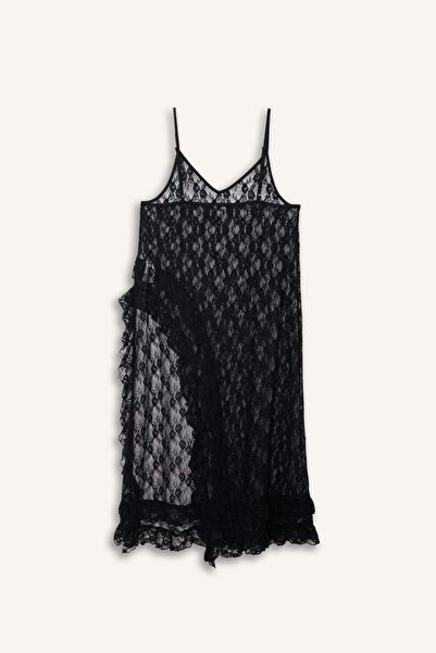 DeFacto A-Line V-Neck Lace Strap Maxi Dress F9580Ax25Au