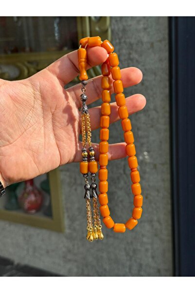 NurTane TESBİH SIKMA KEHRİBAR PİRİNÇ PÜSKÜLLÜ