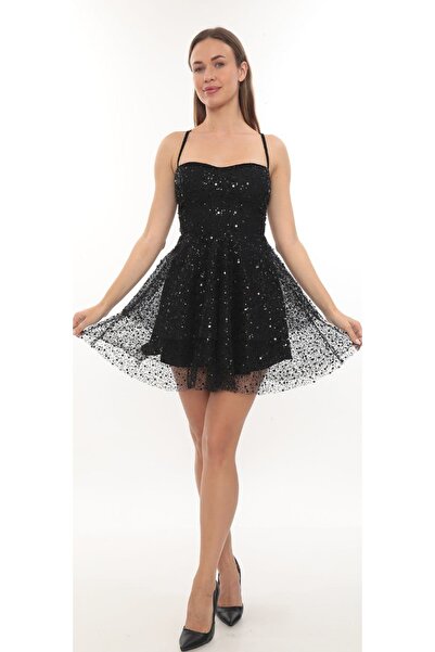 hilaltrendd Hilaltrend İncili mini elbise