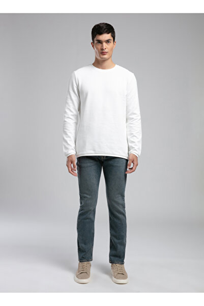 Lee Cooper Yuvarlak Yaka Ekru Erkek Sweatshırt 261 LCM 241032 BEN EKRU