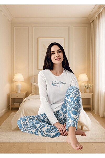 Pierre Cardin Set de pijamale pentru femei cu mâneci lungi din modal și bumbac THPC9CL74PC