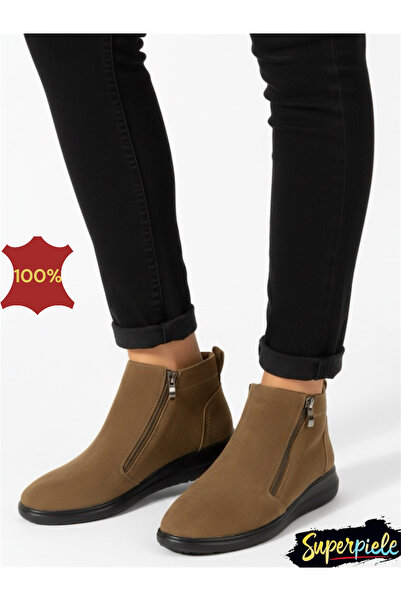 ANGEL BLUE Short Fur-Lined Women's Suede Boots camel