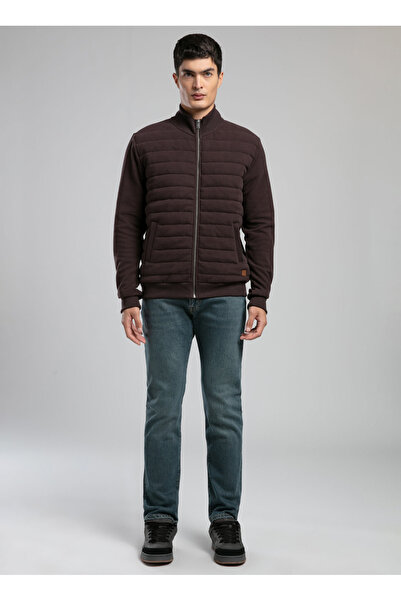 Lee Cooper Dik Yaka Koyu Kahve Erkek Sweatshırt 261 LCM 241070 ROWENA ACI KAHVE