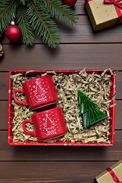 Zemtigo Çay Kahve Fincan Takımı Ve Yeşil Tasarım Çam Ağacı Mum Kutulu Yılbaşı...