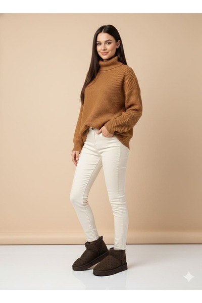 Pierre Cardin ® I με τύπωμα Γυναικείες μπότες καθημερινής χρήσης με ψηλή σόλα, κοντό επένδυση από γούνα, σκούρο καφέ 55395