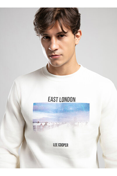 Lee Cooper Round Neck Ecru Men's Sweatshirt 261 Lcm 241049 Dennis Ecru