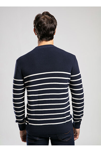 Lee Cooper Round Neck Regular Fit Navy Blue Men's Sweater 261 Lcm 241020 Baldwin Navy Blue-Ekr