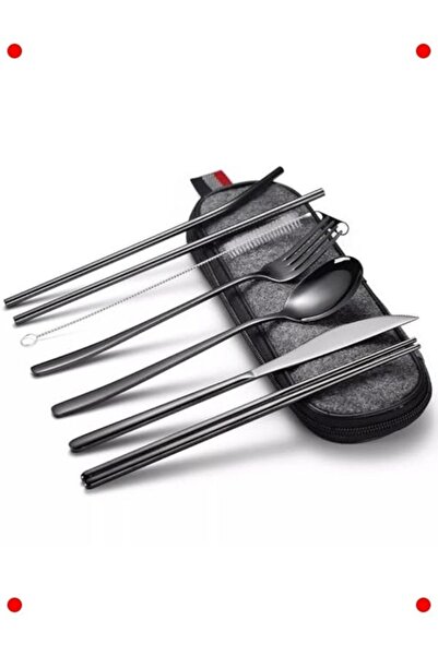 ulupazarlama Travel Cutlery Set - 8 Piece with Case