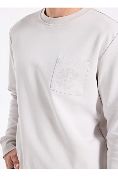 Lee Cooper Round Neck Stone Men's Sweatshirt 261 Lcm 241059 Livos Taş