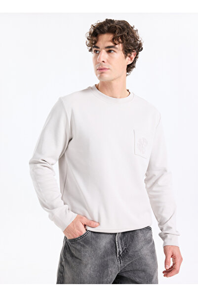 Lee Cooper Round Neck Stone Men's Sweatshirt 261 Lcm 241059 Livos Taş