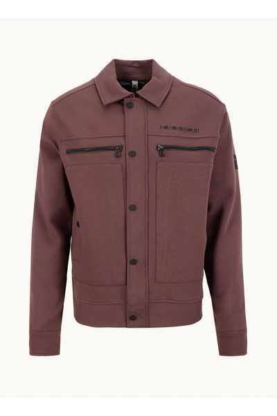 GMG FIRENZE Gömlek Yaka Mürdüm Erkek Sweatmont GU25MFW05013