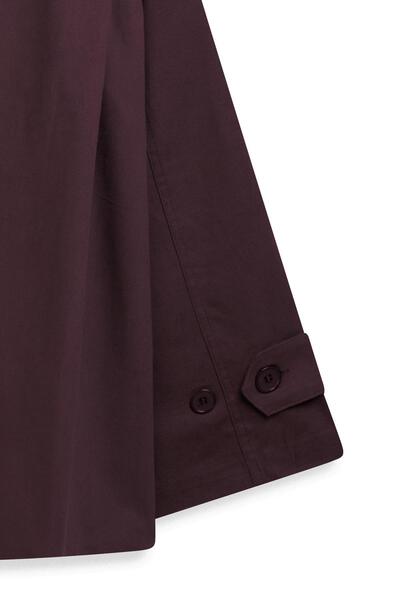 praye Mock Neck Canvas Jacket Burgundy