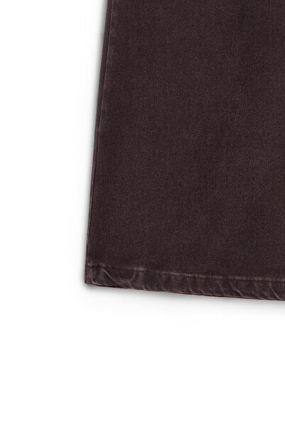 praye Long Bell Denim Skirt Brown