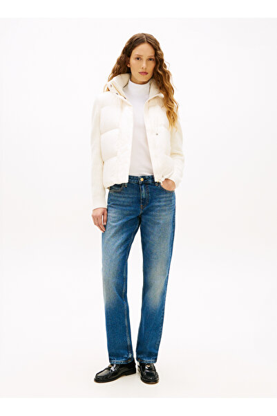 Tommy Hilfiger Beyaz Kadın Standart Ceket WW0WW45738YA8