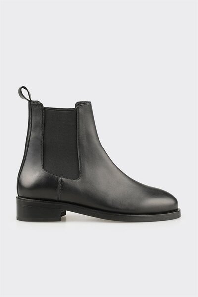 Elle Shoes Siyah Deri Kadın Klasik Bot