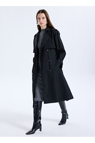 Sisley Siyah Kadın Trençkot 2ZCRLN05X
