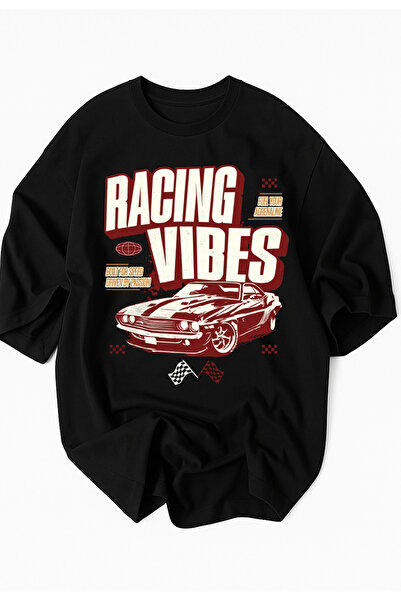 Advantage Racıng Vibes Printed Oversized 100% Cotton - Premium Tshirt