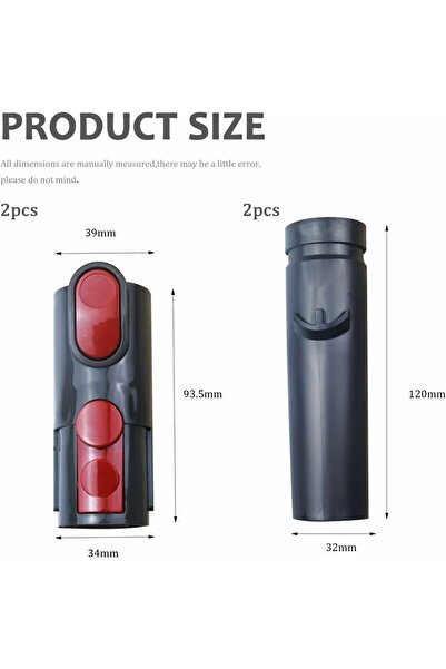 OEM Pack of 4 Dyson adapters for V6 to V7 V8 V10 vacuum cleaners - Two styles