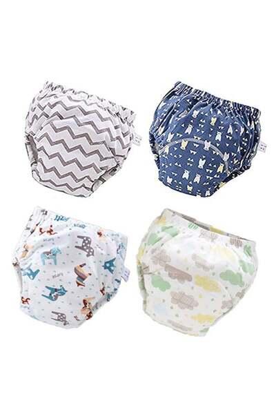 Gonice مجموعة من 4 سراويل تدريب قطنية للأطفال، 6 طبقات، ملابس داخلية قابلة لإ...