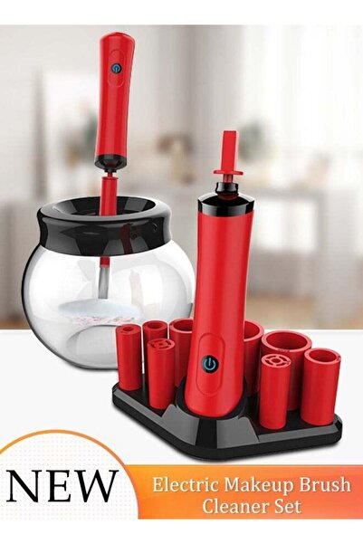 Generic Electric Makeup Brush Cleaner Set Brush Automatic Cleaner and Dryer Machine with 8 Brush Collars Bru