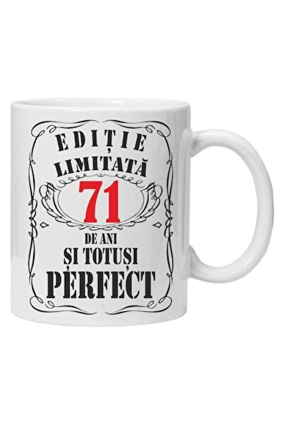 CRD PRINT Personalized white ceramic mug 'limited edition', 71 years, 330 ml
