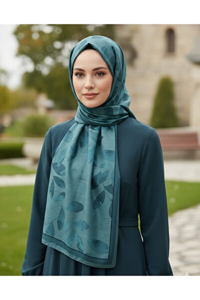 My Scialle Bambu Crush Yaprak Desenli Yeşil Renk Soft Şal
