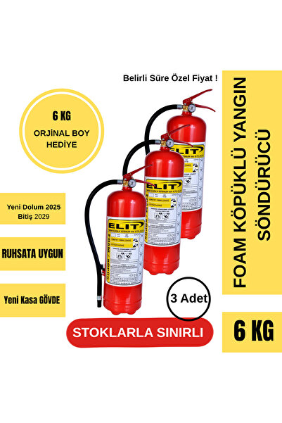 KPR YANGIN 6 KG FOAM KÖPÜKLÜ RUHSATA UYGUN YANGIN SÖNDÜRÜCÜ +3 ADET