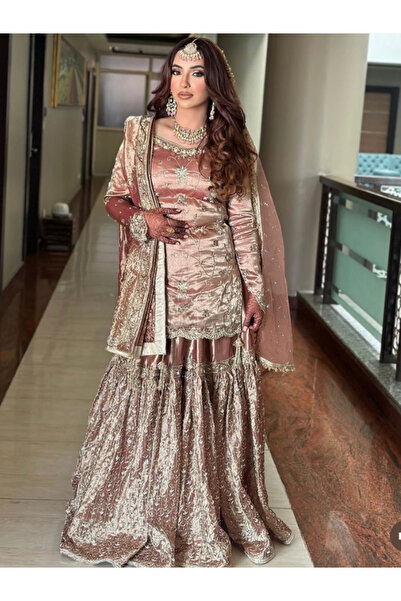 MYSMAR طقم بلوزة وشارارا ودوباتا وردي - HRT3071 | وردي