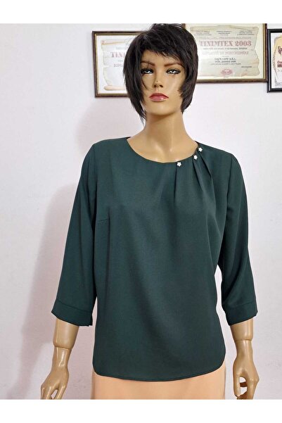 GIONI CONF Plain blouse with 3 pleated buttons