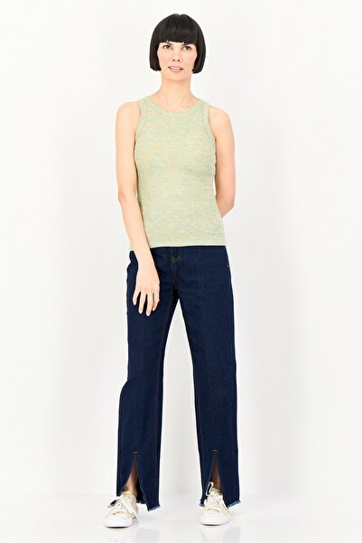 PROMOD Women Crew Neck Ribbed Sleeveless Tank Top, Multicolor