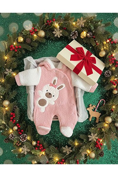 Trim Combinezon pufos, pentru bebeluși, design de iepuraș, ideal pentru iarnă