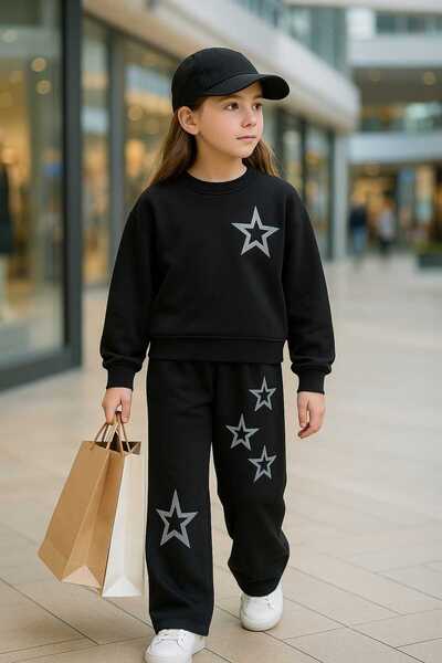 Mireya Kids Black Star Girl's Suit