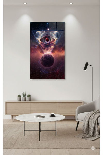 BLT DİZAYN Cosmic Eye and Universe Themed Art Painting Glass Painting