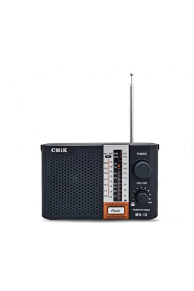 Cmik Portable radio with 4 bands AM/FM/SW1/SW2 MK-12, 220v power supply and batteries