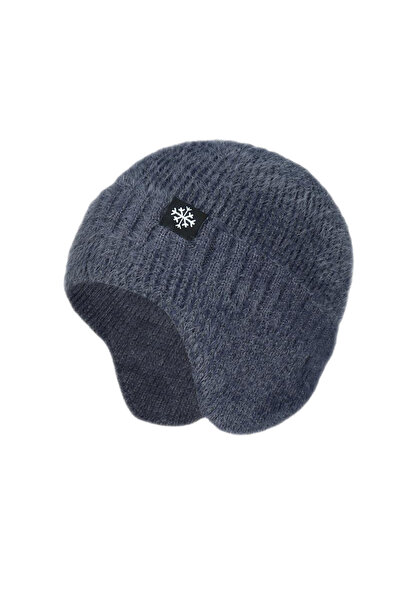 NO BRAND Warm knitted hat with fleece lining, cotton-wool hat with fleece lin...
