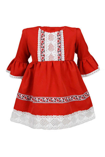 fantasialand Rochie traditionala, model Ilinca, culoare rosie